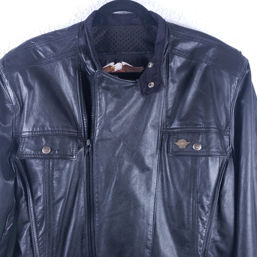 HARLEY-DAVIDSON Women's Motorcycle Leather - Black Jacket - Size Small - Picture 3 of 16